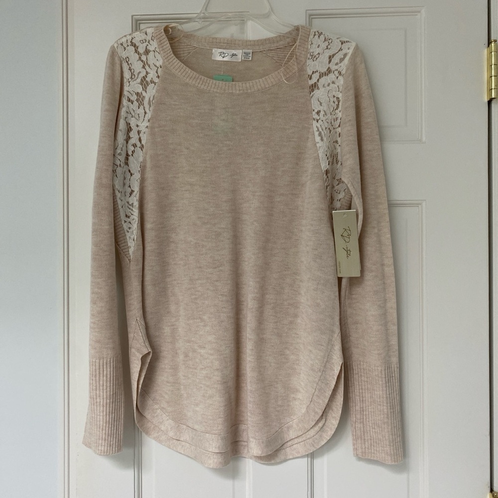 RD Style Women's Cream Lace Detail Blouse